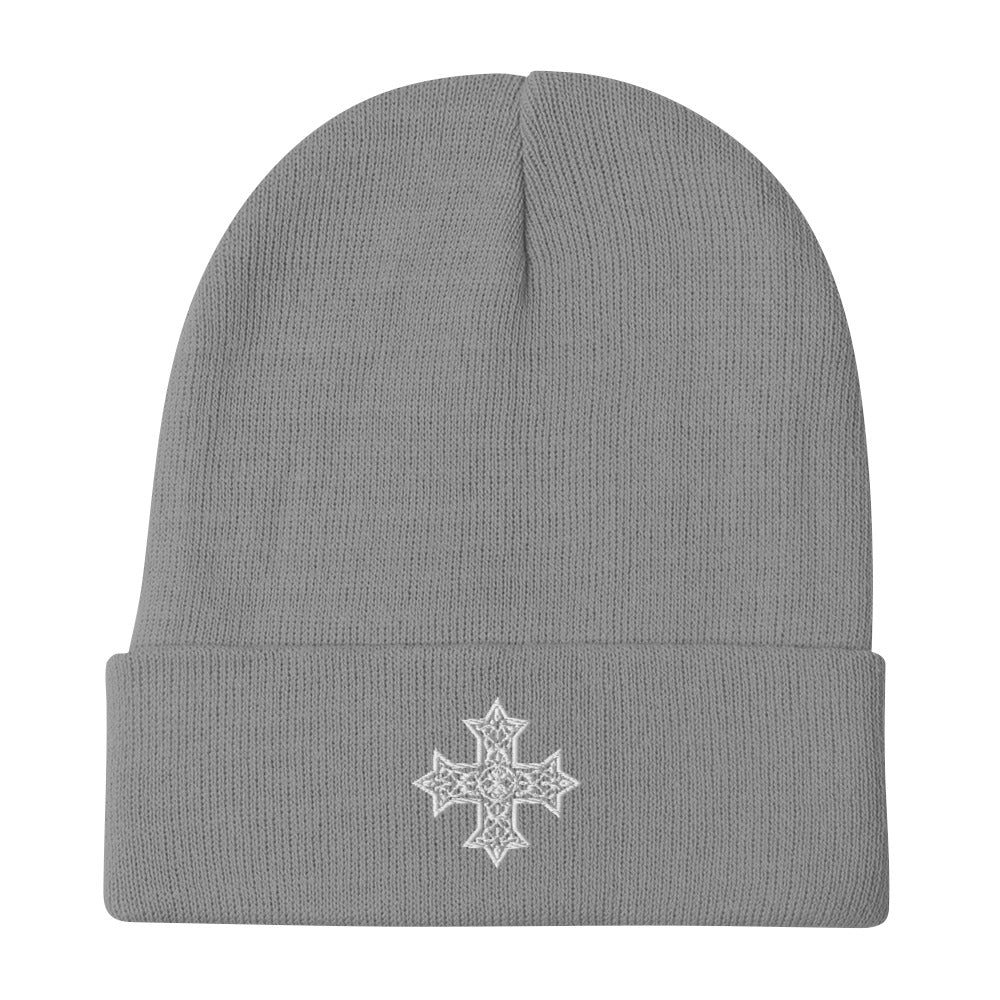 Coptic Cross Embroidered Beanie